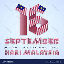 September 16 malaysia national day congratulatory Vector Image